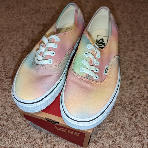 Vans Authentic Rainbow Aura Shift Multi Color Tie Dye Womens Size 6.5 - Picture 2 of 6